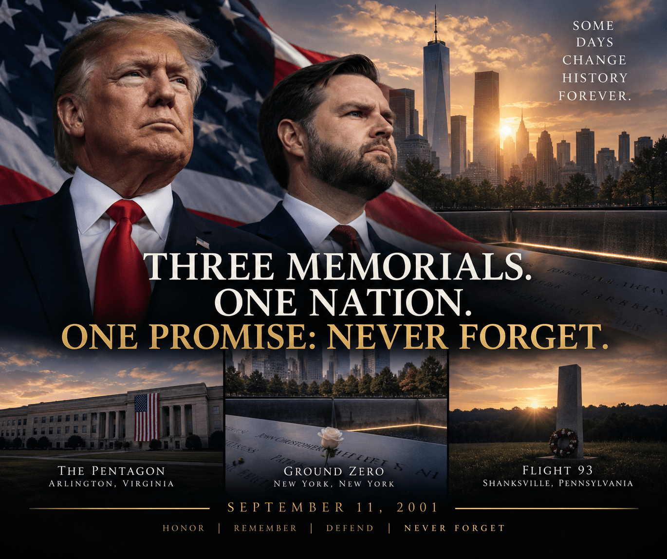 Three Memorials. One Nation. One Promise: Never Forget